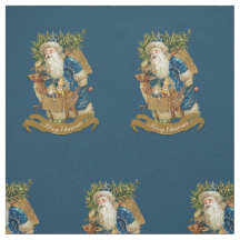 Vintage Jultomten Klassisk jul Blue Mönster