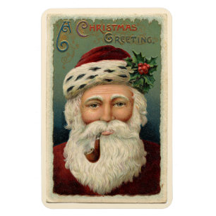 Vintage Jultomten med en Pipe-jul Magnet