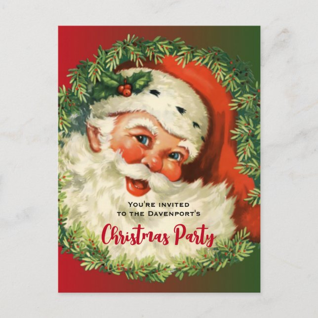 Vintage Jultomten med Gräs-andejul Vykort (Framsida)