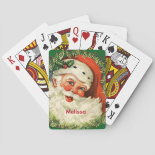 Vintage Jultomten med Gräs utandning Casinokort