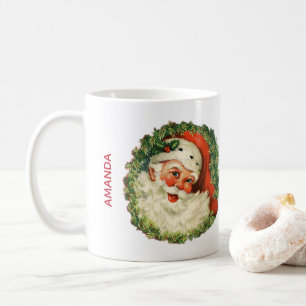 Vintage Jultomten med Gräs utandning Kaffemugg