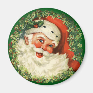 Vintage Jultomten med Gräs utandning Magnet