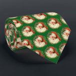 Vintage Jultomten med Gräs utandning Slips<br><div class="desc">En slips med en reflexbild med ett leende Jultomten i lycklig omgiven av en andedräkt i gräs med en spricka i hatten.</div>