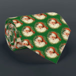 Vintage Jultomten med Gräs utandning Slips<br><div class="desc">En slips med en reflexbild med ett leende Jultomten i lycklig omgiven av en andedräkt i gräs med en spricka i hatten.</div>