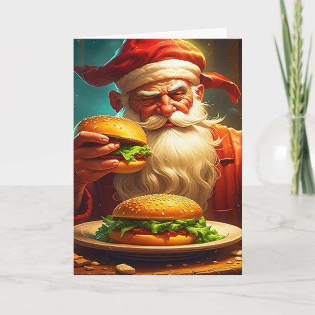 Vintage Jultomten med Hamburger Kort (Framsida)