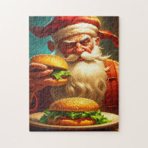Vintage Jultomten med Hamburger