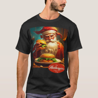 Vintage Jultomten med Hamburger T Shirt