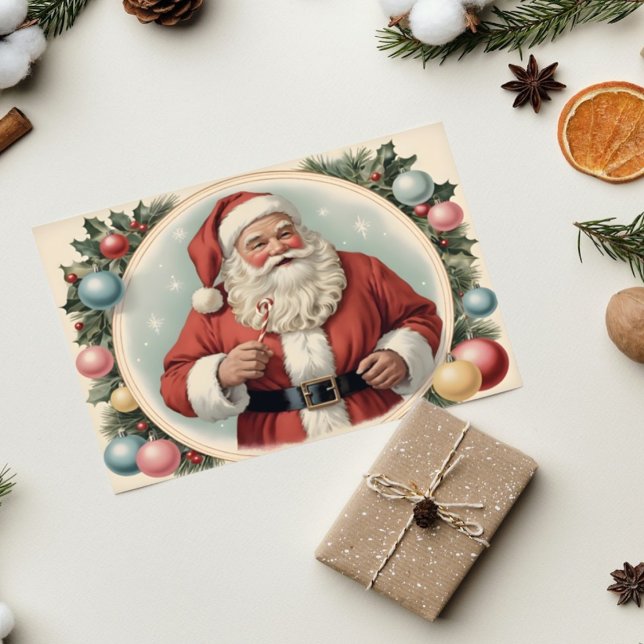 Vintage Jultomten med Helgdag God jul Kort (Skapare uppladdad)