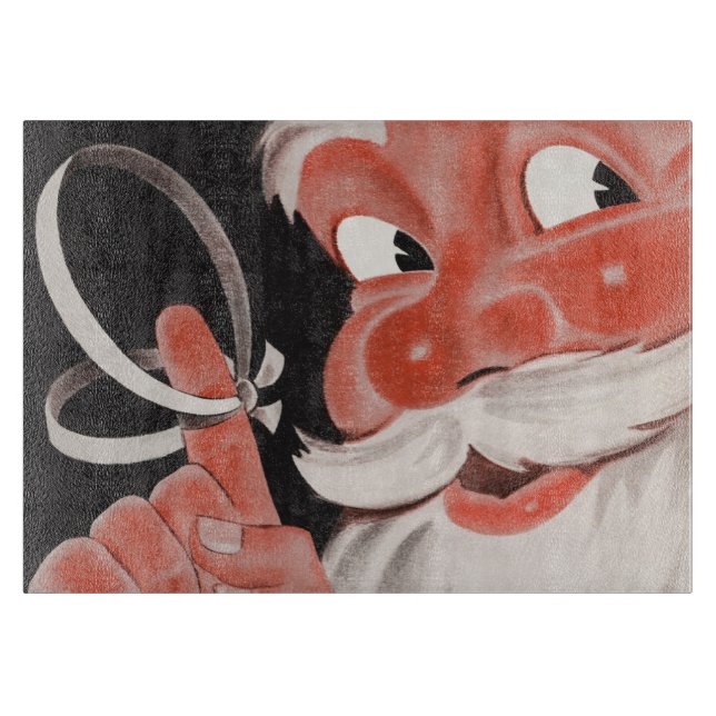 Vintage Jultomten med påminnelse String på Finger (Framsidan)