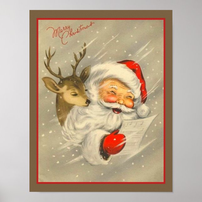 Vintage Jultomten med renare Poster (Framsidan)