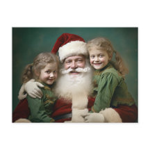 Vintage Jultomten och barn