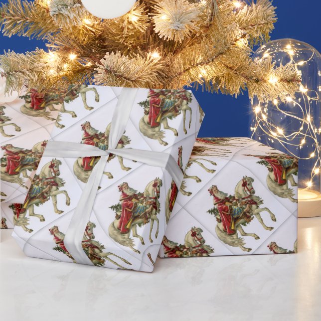Vintage jultomten på Horse Presentpapper (Helgdagar)