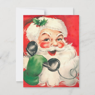 Vintage-jultomten på Mobil Julkort