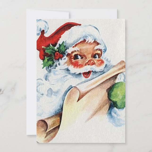 Vintage Jultomten Pappa jul Inbjudningar (Framsida)