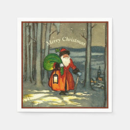 Vintage jultomten pappersservett