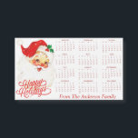 Vintage Jultomten Personlig 2025 Kalender<br><div class="desc">Sprid julhälsning med i år i en överskådlig magnetisk kalender som blandar nostalgi med praktisk tillämpning och som har en klassisk bild av julets glansande ansikte,  som varmt önskar alla "Glad helg" med sitt vintage.</div>