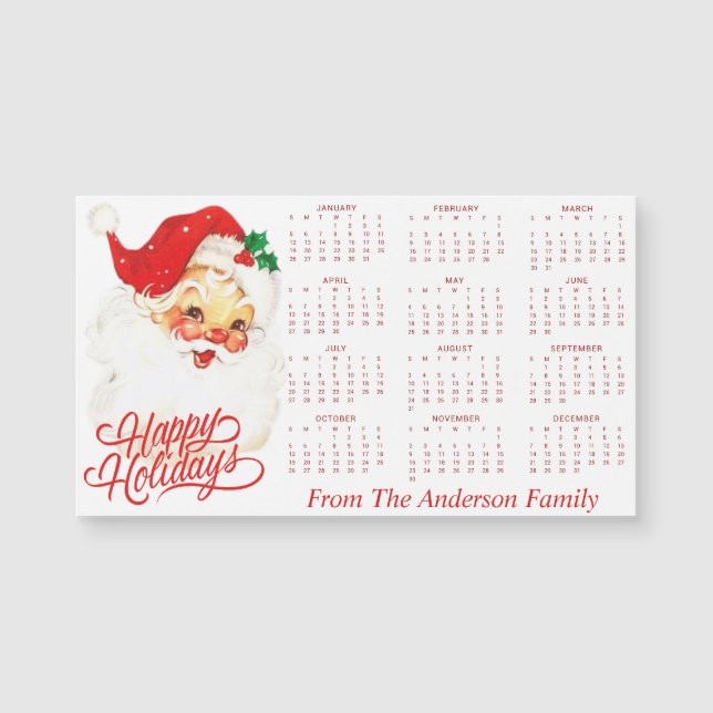 Vintage Jultomten Personlig 2025 Kalender (Framsida)