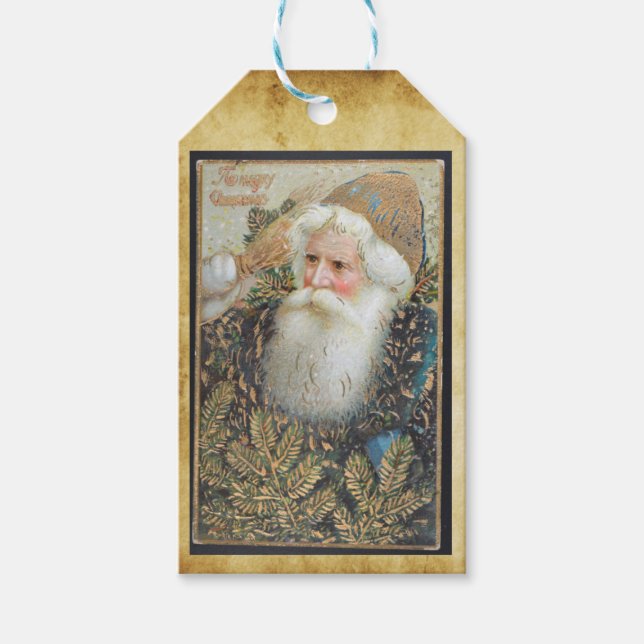 Vintage Jultomten Presentetikett (Framsidan)