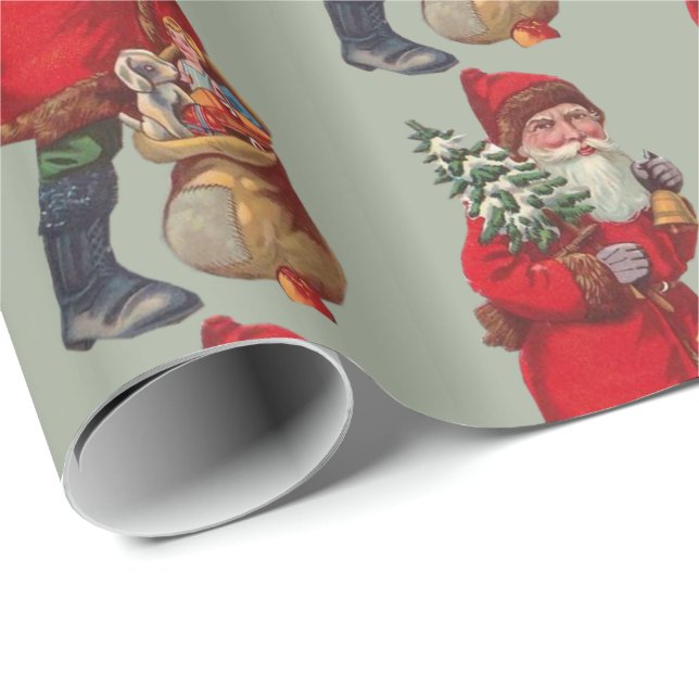Vintage Jultomten Presentpapper (Rullad Hörn)