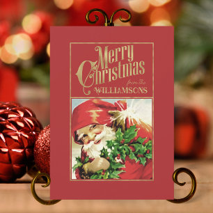 Vintage Jultomten Retro-julkort Julkort