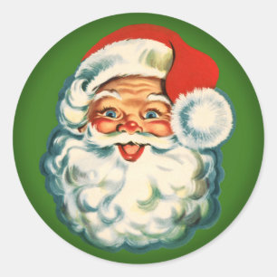 Vintage Jultomten Round Sticker Runt Klistermärke