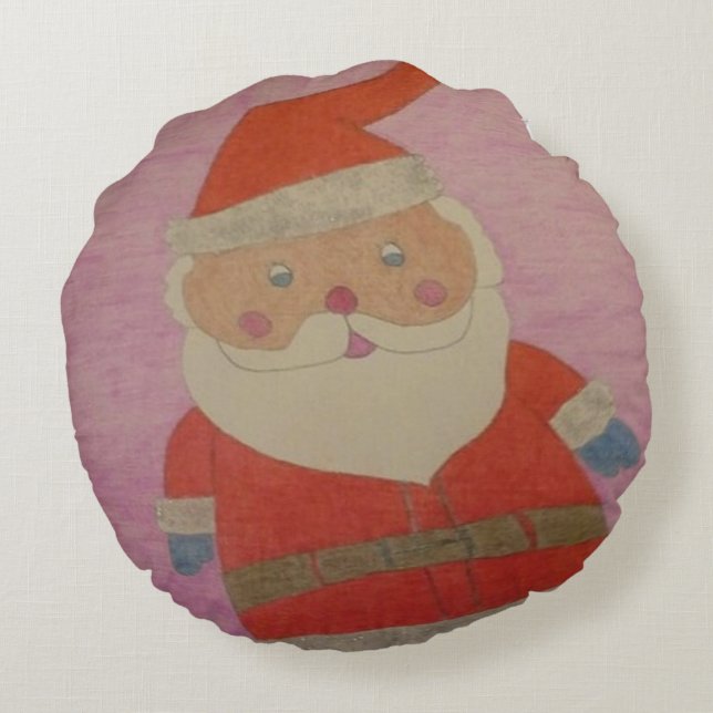 Vintage Jultomten Rund Kudde (Baksidan)