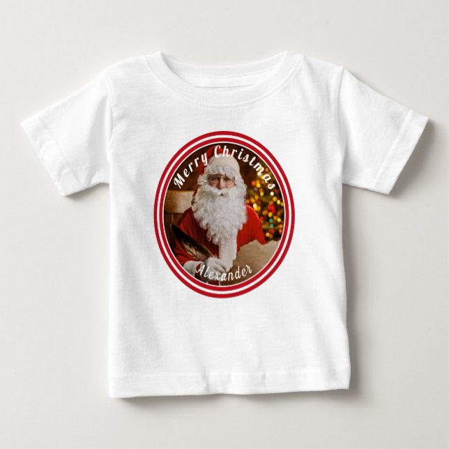 Vintage Jultomten skriver Julgran T Shirt (Framsida)