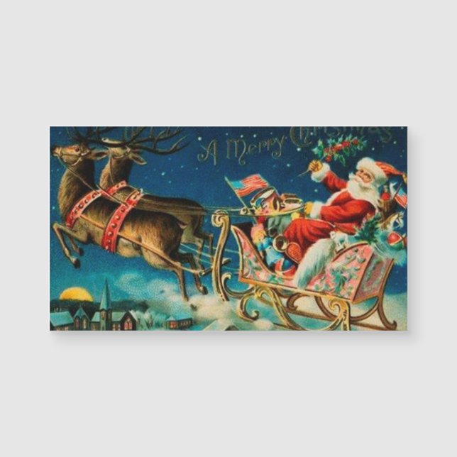 Vintage Jultomten Sleigh-Helgdag (Framsida)