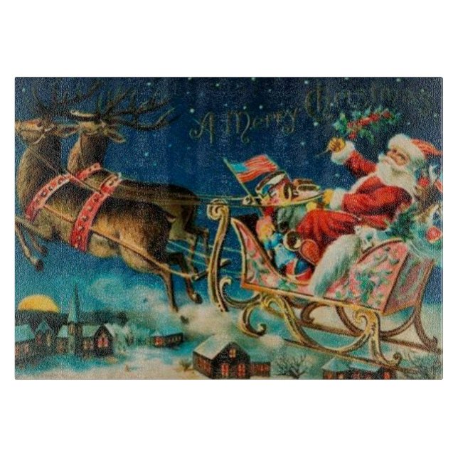 Vintage Jultomten Sleigh-Helgdag (Framsidan)