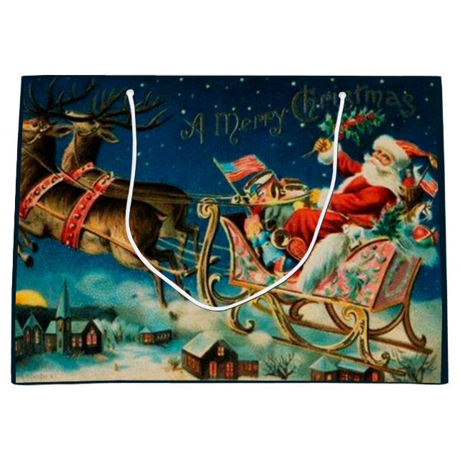 Vintage Jultomten Sleigh-Helgdag (Framsidan)