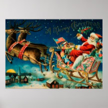 Vintage Jultomten Sleigh-Helgdag