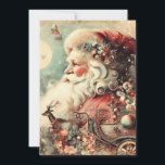 Vintage Jultomten Sleigh Måne Presenter Julkort<br><div class="desc">I elegant ska vi äta julhälsningskort med Jultomten,  hans hylsa och en renare framför fullt på julen i Kväll. Personlig på baksidan med ditt budskap och namn. Kontakta mig om du behöver hjälp med din anpassning eller om du vill be om ytterligare matchning eller samordning av Zazzle-produkter.</div>