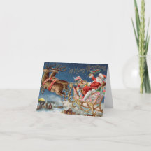Vintage Jultomten Sleigh med ren Merry