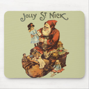 Vintage Jultomten St. Nickn Art-utskrift Musmatta