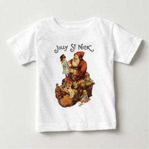Vintage Jultomten St. Nickn Art-utskrift T-shirt