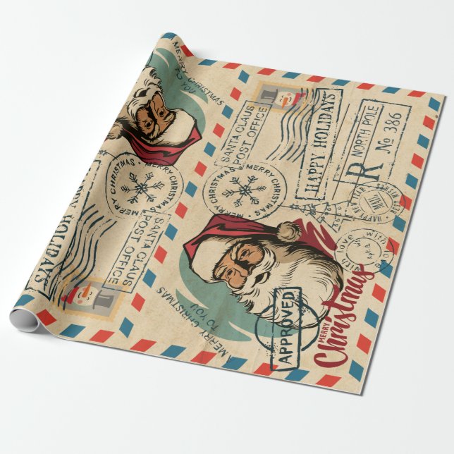 Vintage Jultomten Svälla Papprare Presentpapper (Utrullad)