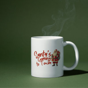 Vintage Jultomten: Tomten kommer till staden Kaffemugg