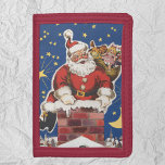 Vintage Jultomten, Twa Natten före jul<br><div class="desc">Vintage illustration God jul helgdag historia bok täcker konst från den klassiska barnroman "Twas the Natten Före jul". Den här utformningen har ett lycklig, ett Jultomten, som gärna klättrar upp i skorsten av ett hus med en säck fullt av leksaker på julen Kväll. Väntningar, gultens stjärnor ligger i det ljusa...</div>