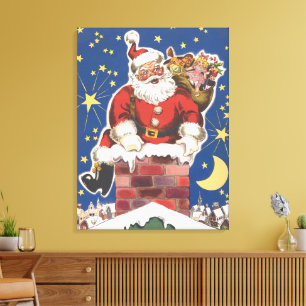 Vintage Jultomten, Twa Natten före jul Canvastryck