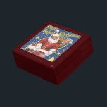 Vintage Jultomten, Twa Natten före jul Minnesask<br><div class="desc">Vintage illustrerar julsagan helgdag i bok täcker konst från den klassiska barnromanen "Twas the Night before jul". Det här är ett bra Jultomten som klättrar upp i skorsten av ett hus med en säck fullt av leksaker på julen Kväll. Väntningar, gultens stjärnor ligger i det ljusa blå himmel. Lycklig jul...</div>