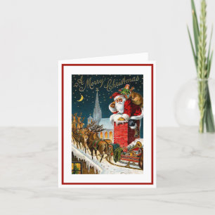 Vintage Jultomten Victorian jul Carolers Helgkort
