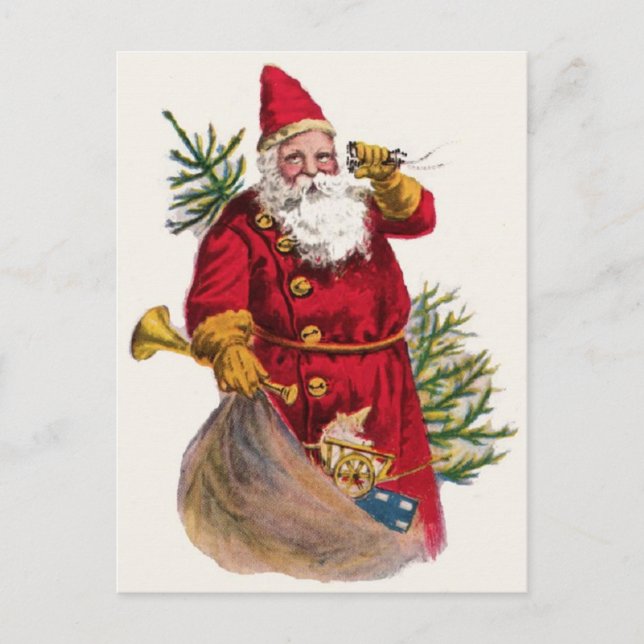 Vintage Jultomten vykort (Framsida)