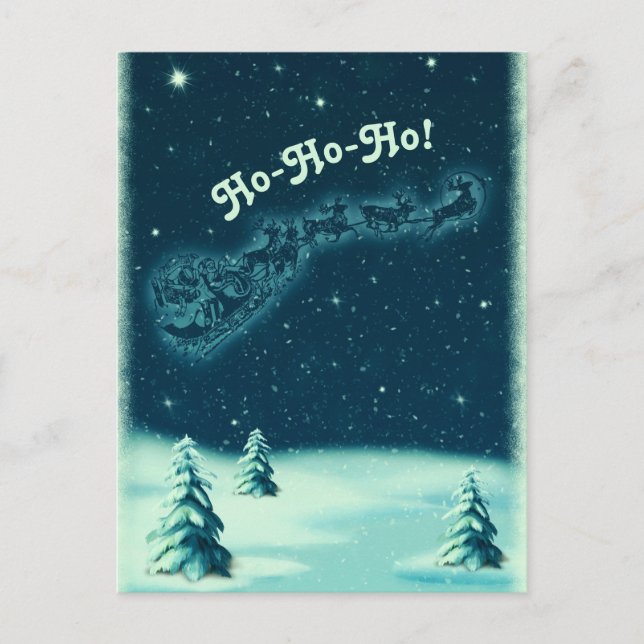 Vintage jultomtens inbjudan till Sleigh Winter (Framsida)