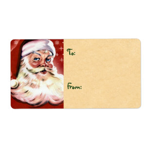 Vintage jultomtetiketter fraktsedel