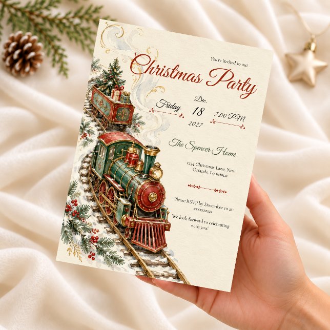 Vintage jultränspartajinvitation inbjudningar (Skapare uppladdad)
