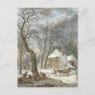 Vintage julvinter liggande vykort