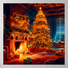 Vintage julvinter poster