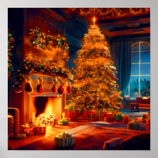 Vintage julvinter poster