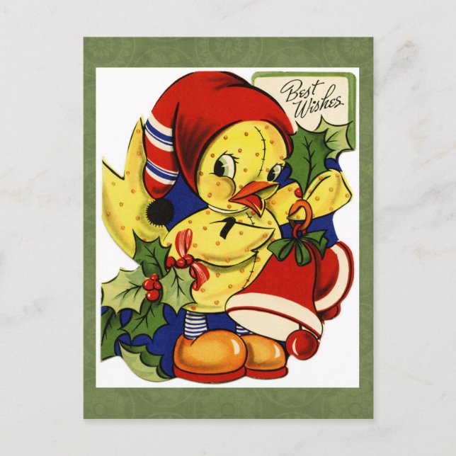 Vintage julvykort helg vykort (Framsida)