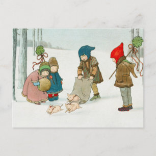 Vintage julvykort helg vykort